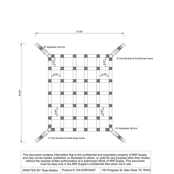 Ford Ranger Super Cab SB Cargo Net for Bull Rings