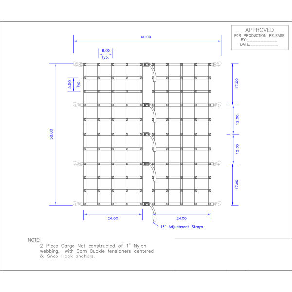 Ford Transit Medium Roof Cargo Net