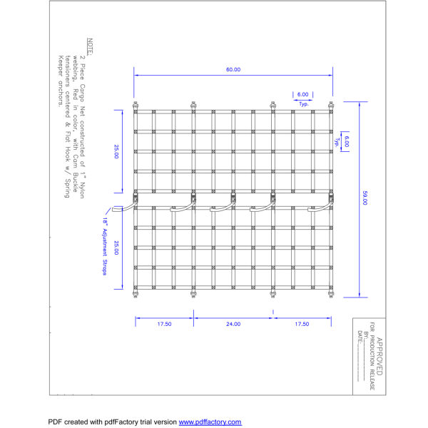 Freightliner 2500 Sprinter Van Cargo Net W/5 Connections