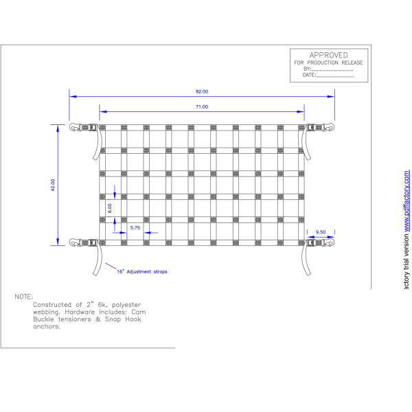 Work Truck Tailgate Net 92 x 42"